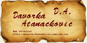 Davorka Atanacković vizit kartica